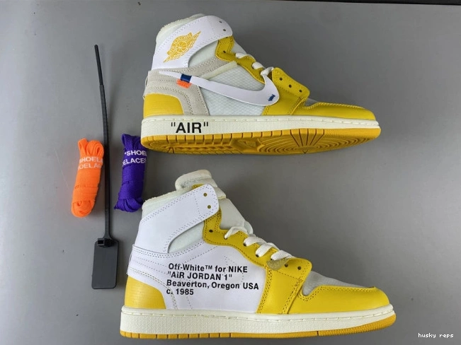Rep Husky Dark Powder AQ0818-149 Air Off-White White Jordan x NRG 1 Yellow-Cone 0822